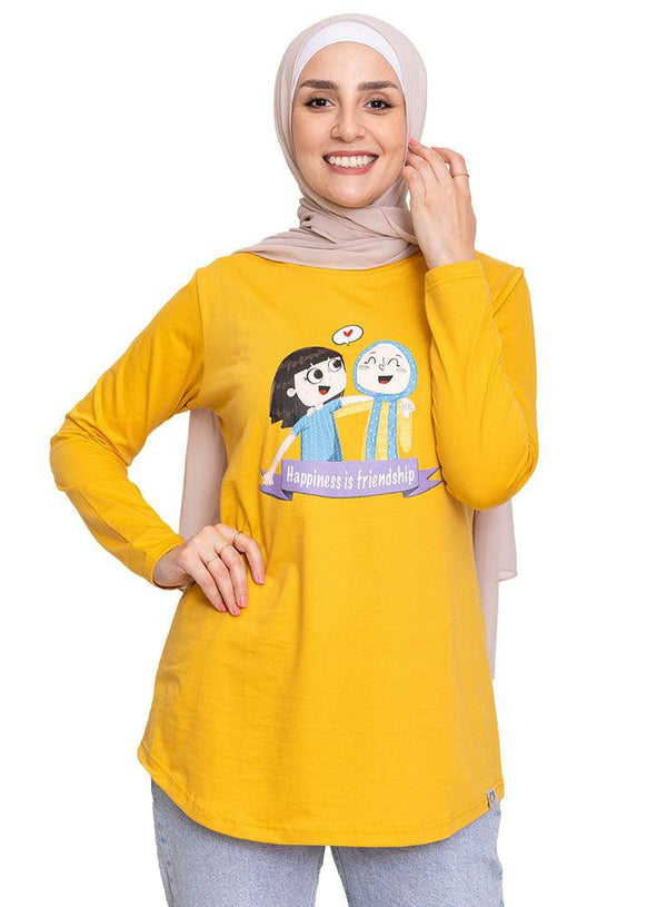 Sun Flower Printed Long - Sleeve Design 60 - Khotwh